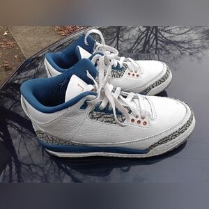 Nike Air Jordan 3 Retro Washington Wizards White Blue DM0967-148 Youth Size 5.5Y